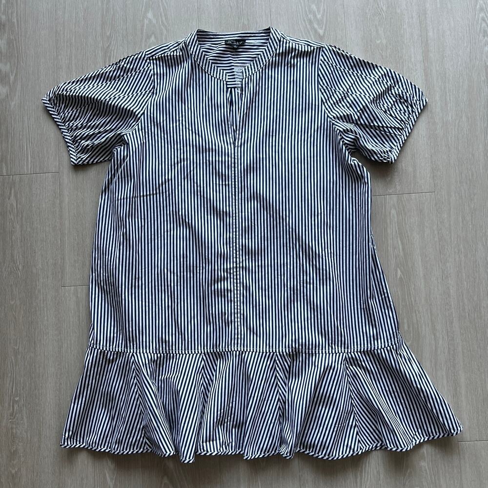 J. Crew Blue and White Striped Mini Dress